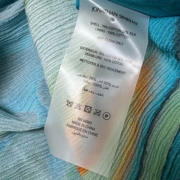 Jonathan Simkhai sz L Dress Shailene Laurel Laguna marble blue Halter maxi New - Picture 6 of 6